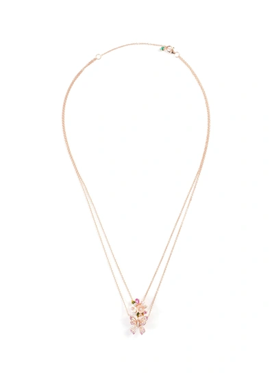Anabela Chan Rose Butterfly Charm Necklace In Pink