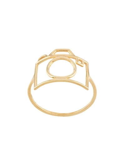 Aliita 'camara Brillante' Diamond 9k Gold Ring In Metallic