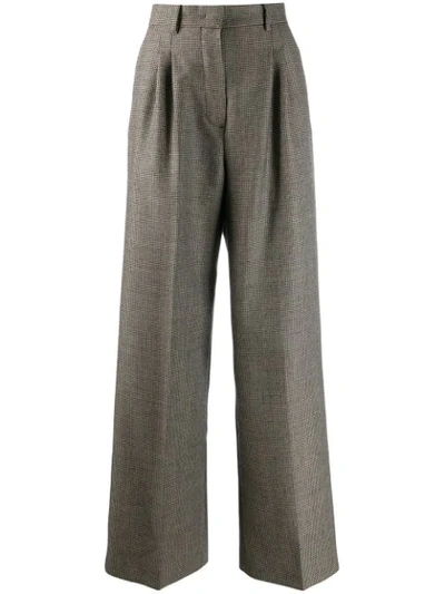 Fendi Houndstooth-pattern Trousers In Neutrals