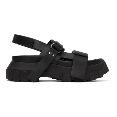Rick Owens Black Leather Sandals