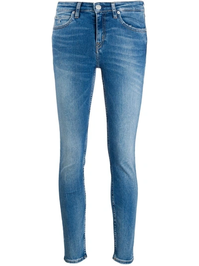 Calvin Klein Jeans Est.1978 Faded Skinny Jeans In Blue