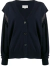 Maison Margiela Slit Sleeve Cardigan In Blue