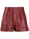 Isabel Marant Étoile Pleated Waist Shorts In Red