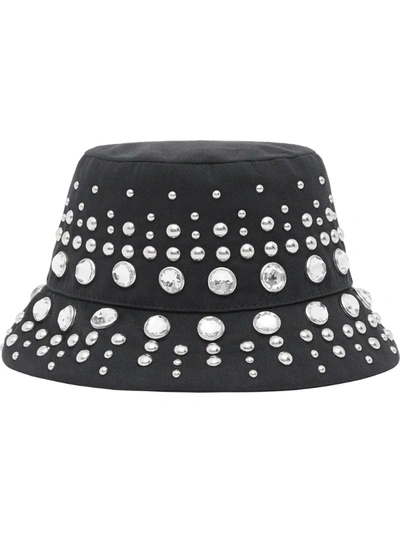 Burberry Crystal-embellished Bucket Hat In Black