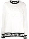 Dolce & Gabbana Logo Sweatshirt In Bianco Nero