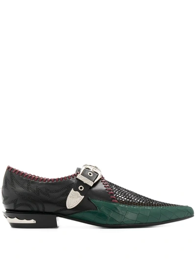 Toga Croc-effect Mesh Loafers In Green