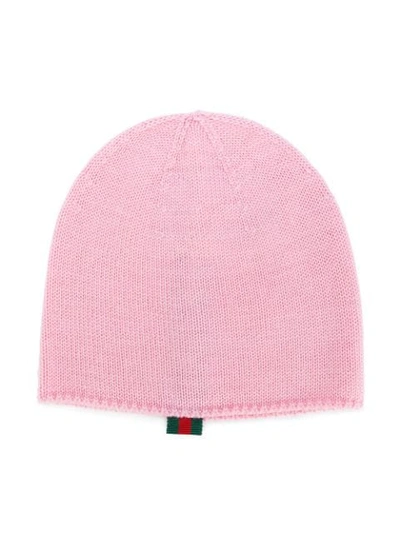 Gucci Kids' Classic Knitted Beanie Hat In Pink