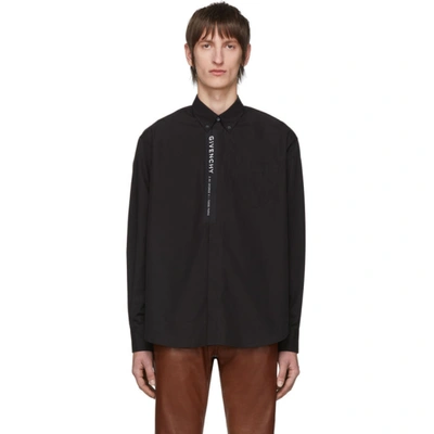 Givenchy Oversize Address Black Button-down Shirt In 001 Black