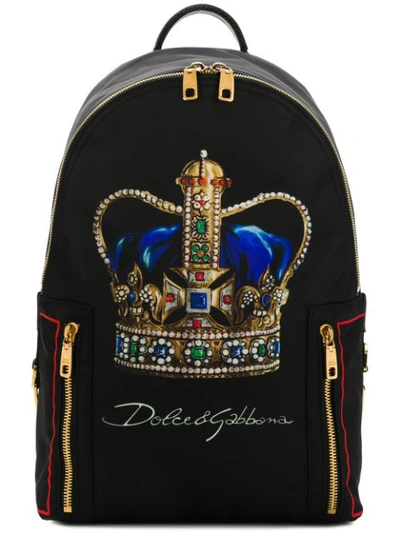 Dolce & Gabbana Crown Backpack In Black