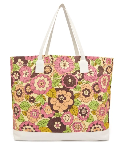 Dodo Bar Or Litta Floral-print Canvas Tote Bag In Flower 3 Pink