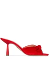 Aquazzura Pasha 75 Knotted Suede Mules In Red