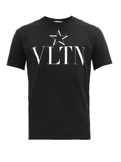 Valentino Star Logo-print Cotton-jersey T-shirt In Black