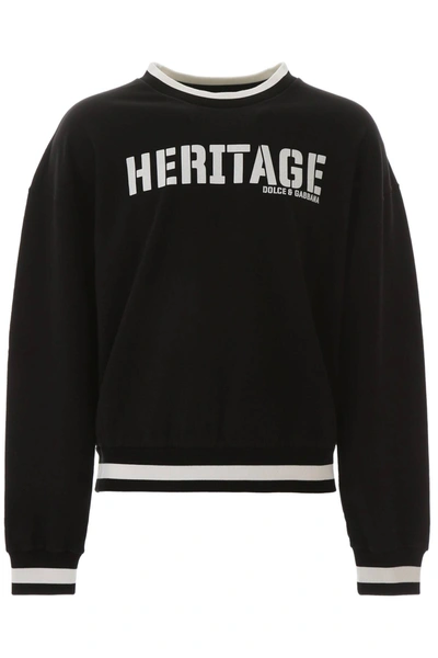 Dolce & Gabbana Heritage Sweatshirt In Black,white