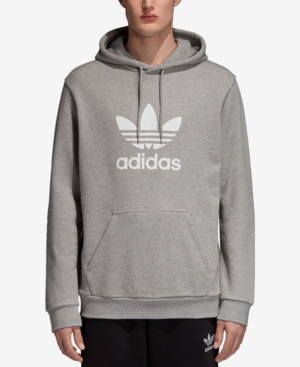 adidas trefoil hoodie gray