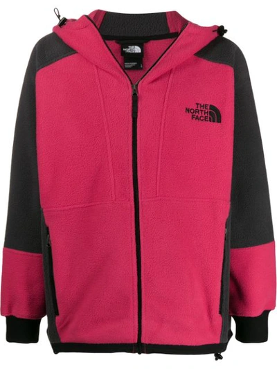 The North Face 1994 Rage Collection Classic Zip Fleece Hoodie In Rose Red/ Asphalt Grey