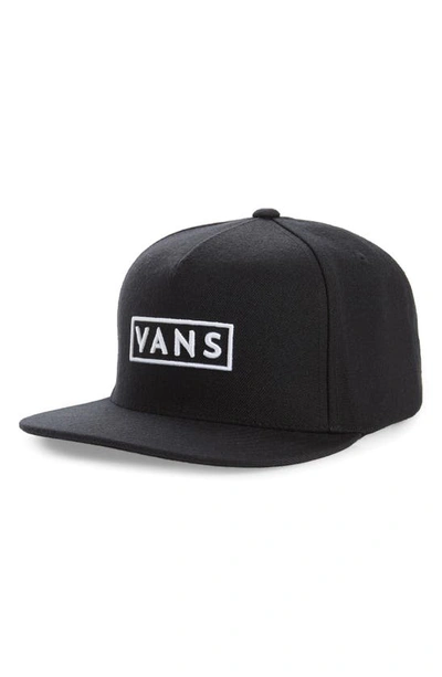 Vans Easy Box Snapback Baseball Cap In Black