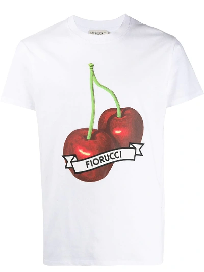 Fiorucci T-shirt In White With Cherry Logo
