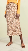 Free People Normani Leopard Print Bias Cut Midi Skirt In Camel Combo