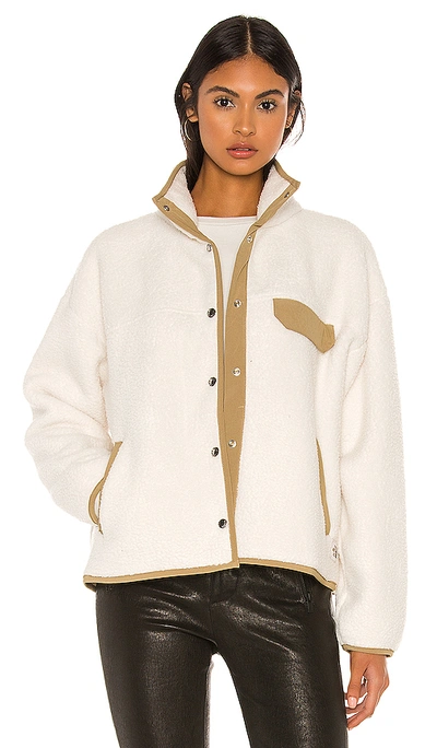 The North Face Cragmont Fleece Jacket In White/brown In Vintage White & Kelp Tan