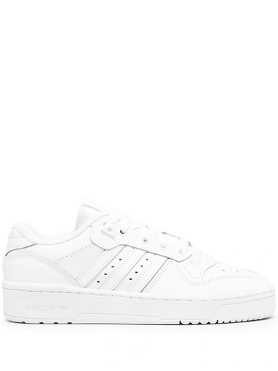 Adidas Originals Rivalry Low Leather Sneakers In White/ Ftwr White/ Core Black