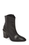 Free People Barclay Western Ankle Boots In Black In Black Leather