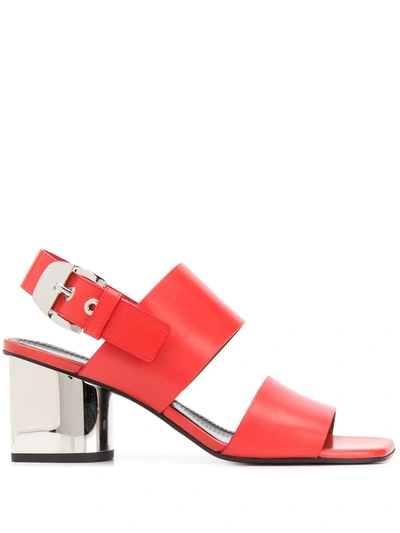 Proenza Schouler Tesla Metallic-heel Sandals In Red