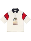 Gucci Kids' Boy's Rugby Polo Shirt W/ Embroidered Sailing Flags, Size 4-12 In White