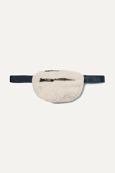 Yves Salomon Kids' Shearling And Canvas Belt Bag In White