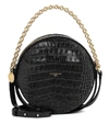 Givenchy Round Eden Crocodile Embossed Leather Crossbody Bag In Nero