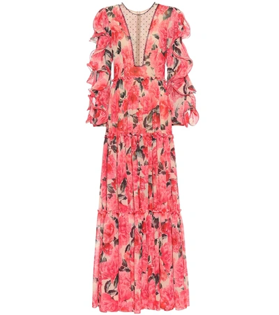 Costarellos Floral Gown In Red
