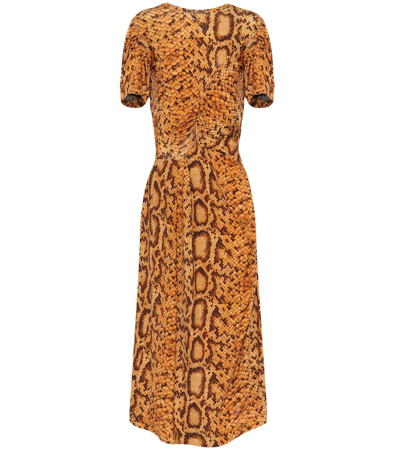 Preen By Thornton Bregazzi Daliz Snake-print Dress In Gold