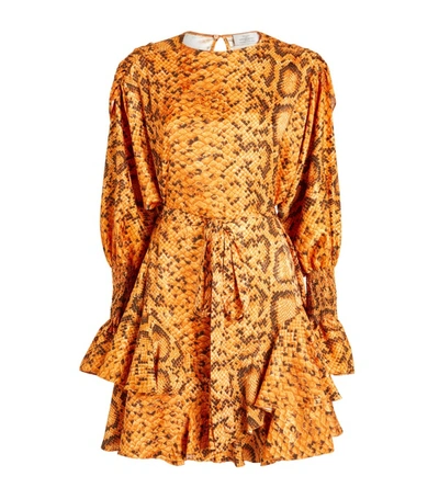 Preen By Thornton Bregazzi Lupita Snake-print Dress In Gold