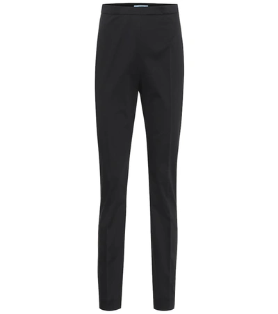 Prada Stretch-cotton Skinny Pants In Black