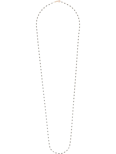Gigi Clozeau 18kt Rose Gold 86cm Beaded Necklace In 20 Black