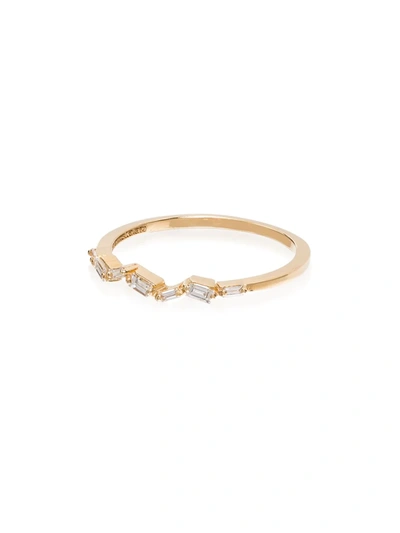 Suzanne Kalan 18k Yellow Gold Skinny Baguette Diamond Ring