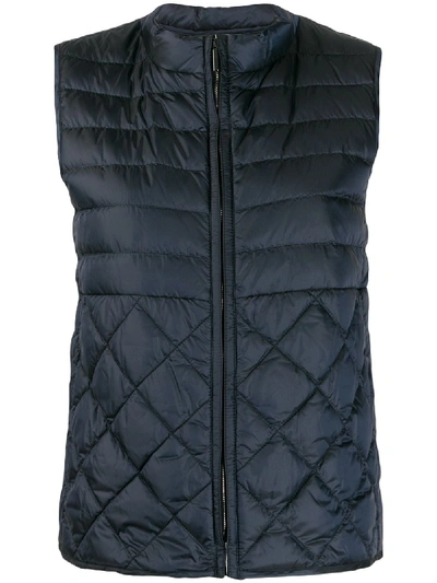Max Mara Short Padded Gilet In Blue