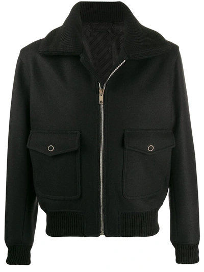 Givenchy Logo Zip-up Bomber Jacket In Black