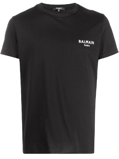 Balmain Embroidered Logo T-shirt In 黑色