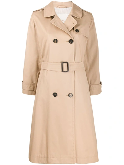 Max Mara The Cube Double-breasted Trench Coat In Brown