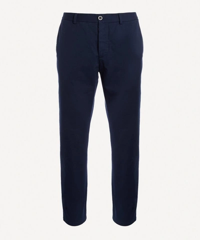 Maison Margiela Gabardine Slim Chinos In Navy Blue