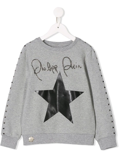Philipp Plein Junior Kids' Studs Sweatshirt In Grey