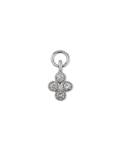 Jude Frances 18k White Gold Petite Diamond Quad Earring Charm, Single