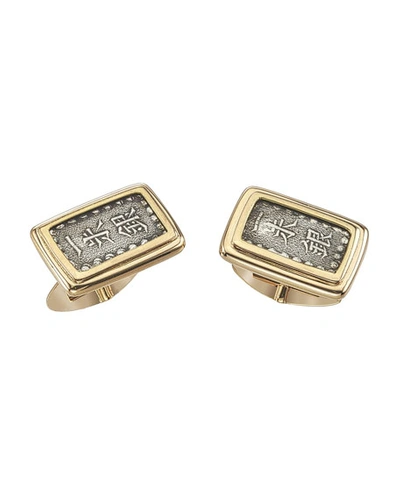 Jorge Adeler Men's 18k Gold Ancient Samurai Coin Cufflinks In Yellow Gold