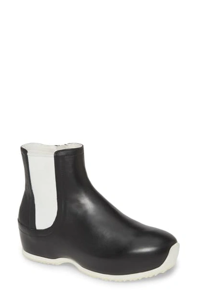 Rosetta Getty X Ecco Contrast Leather Clog Booties In Black Leather