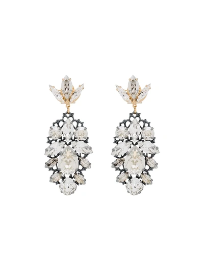 Anton Heunis Gold-plated Swarovski Crystal Chandelier Earrings In Silver