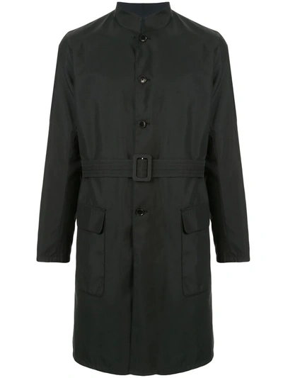 Shanghai Tang Reversible Belted Trench Coat In Black