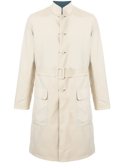 Shanghai Tang Reversible Belted Trench Coat In Brown