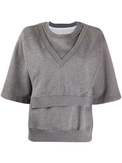 Mm6 Maison Margiela Ladies Grey Layered Top