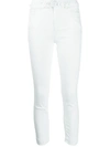 Pinko High Waisted Cropped Skinny Jeans In White