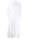 Isabel Marant Étoile Long Sleeve Ruffled Neck Dress In White